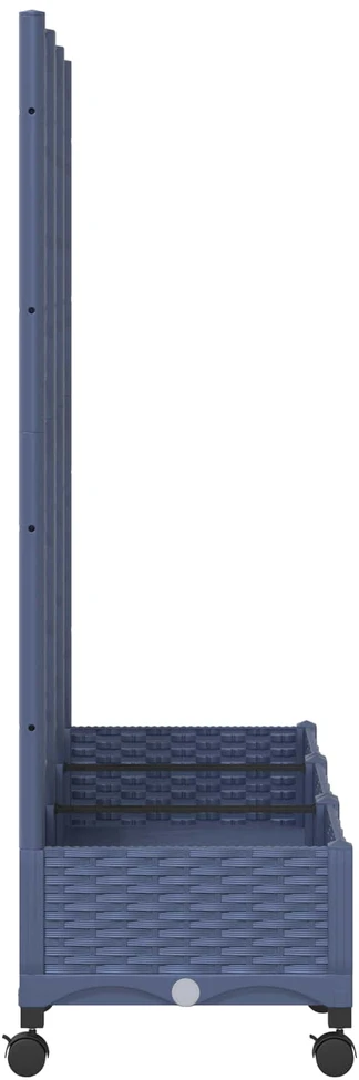 Sodo vazonas su treliu ir ratais Mėlyna Pilka 120 x 40 x 146 cm