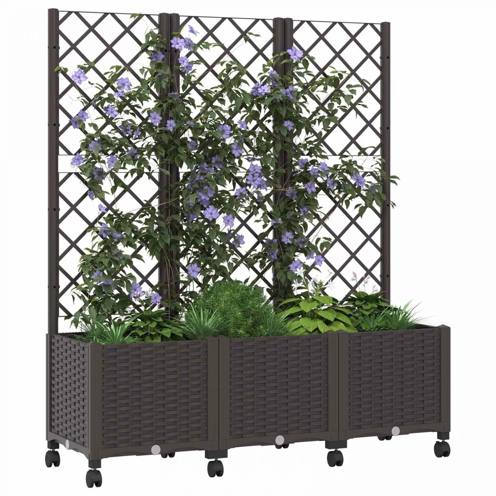Sodo vazonas su treliu ir ratais Ruda 120 x 40 x 146 cm PP