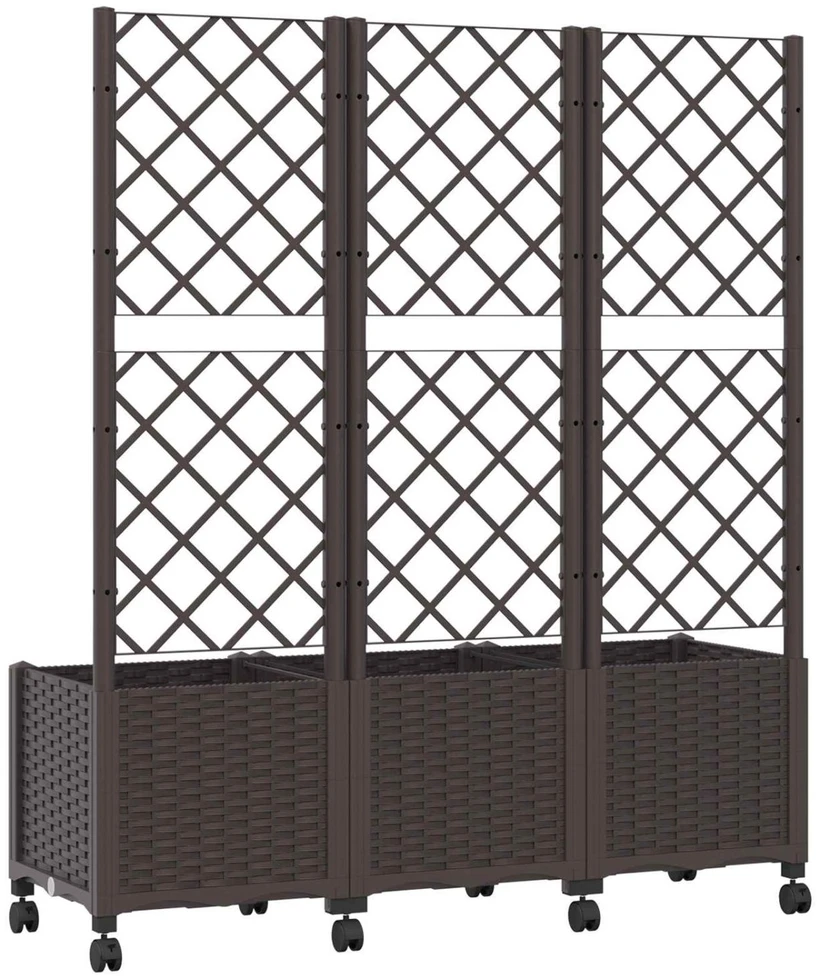 Sodo vazonas su treliu ir ratais Ruda 120 x 40 x 146 cm PP