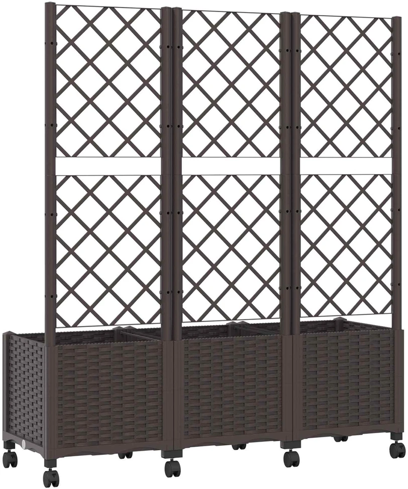 Sodo vazonas su treliu ir ratais Ruda 120 x 40 x 146 cm PP