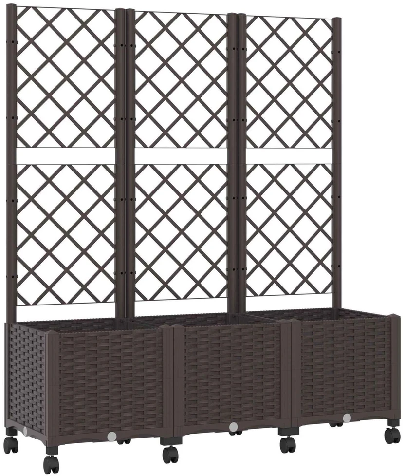 Sodo vazonas su treliu ir ratais Ruda 120 x 40 x 146 cm PP