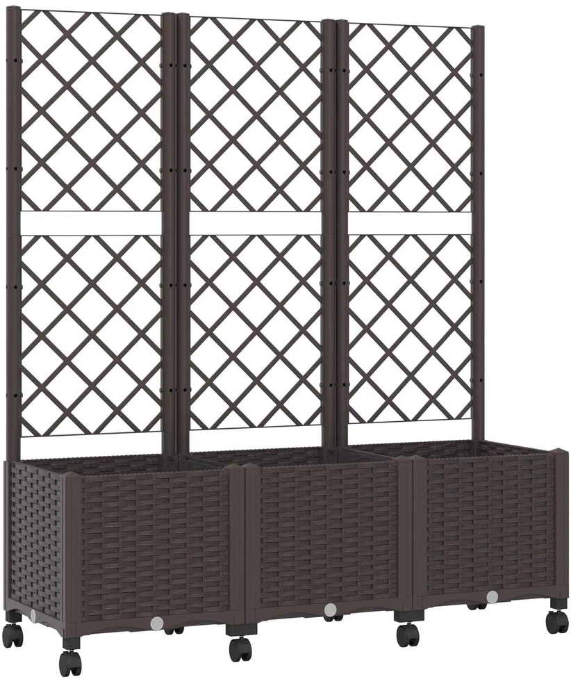 Sodo vazonas su treliu ir ratais Ruda 120 x 40 x 146 cm PP