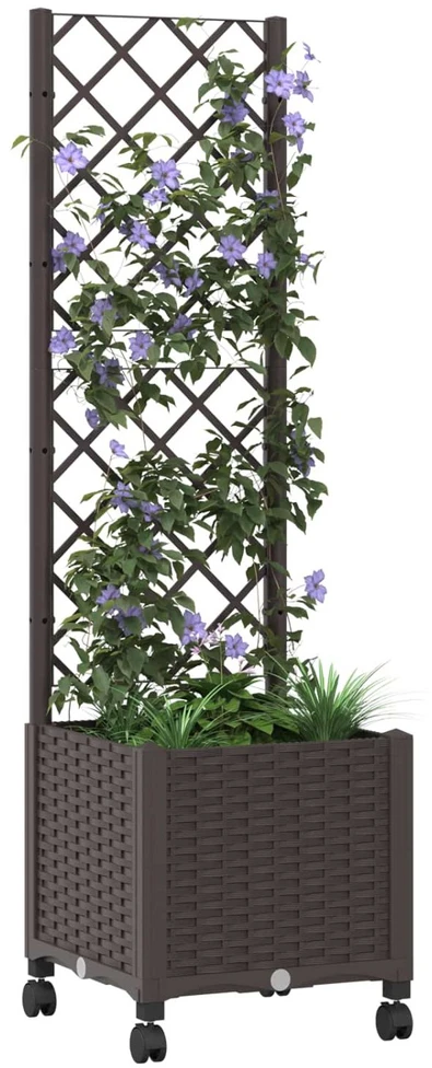 Sodo vazonas su treliu ir ratais Ruda 40 x 40 x 146 cm PP