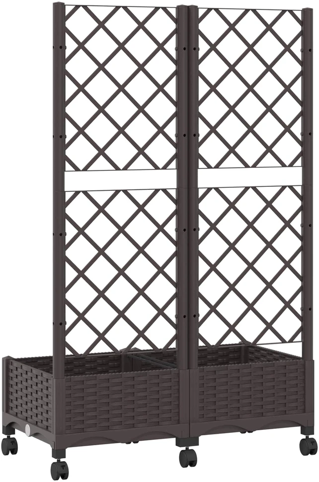 Sodo vazonas su treliu ir ratais Ruda 80 x 40 x 131,5 cm PP