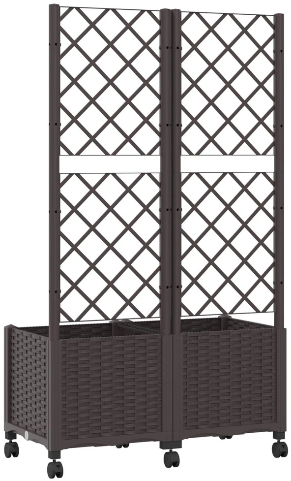 Sodo vazonas su treliu ir ratais Ruda 80 x 40 x 146 cm PP