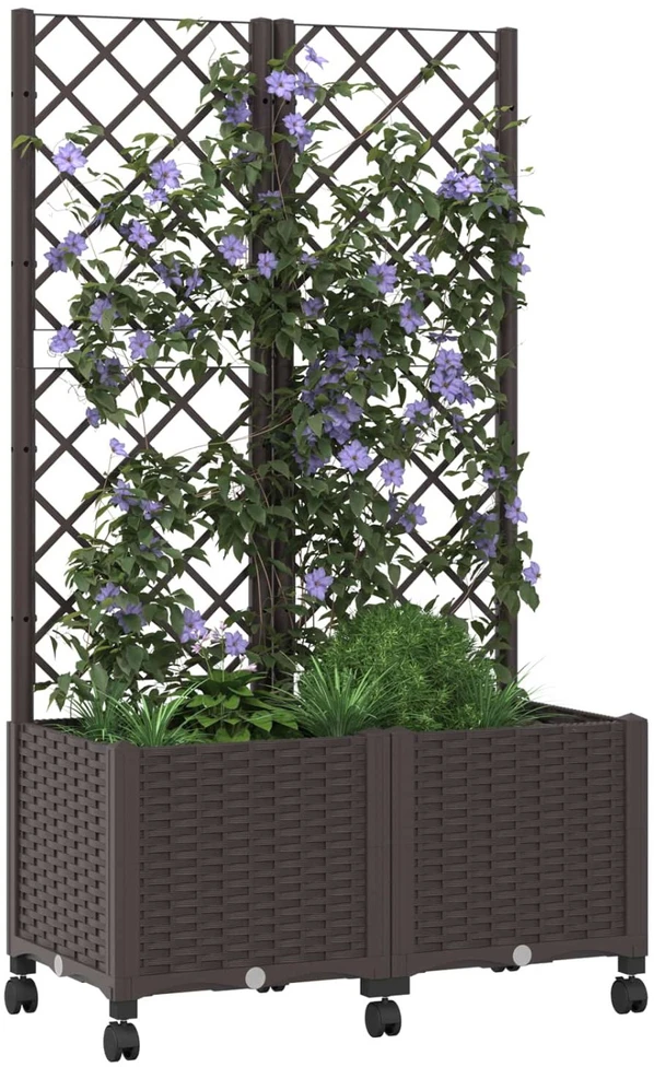 Sodo vazonas su treliu ir ratais Ruda 80 x 40 x 146 cm PP