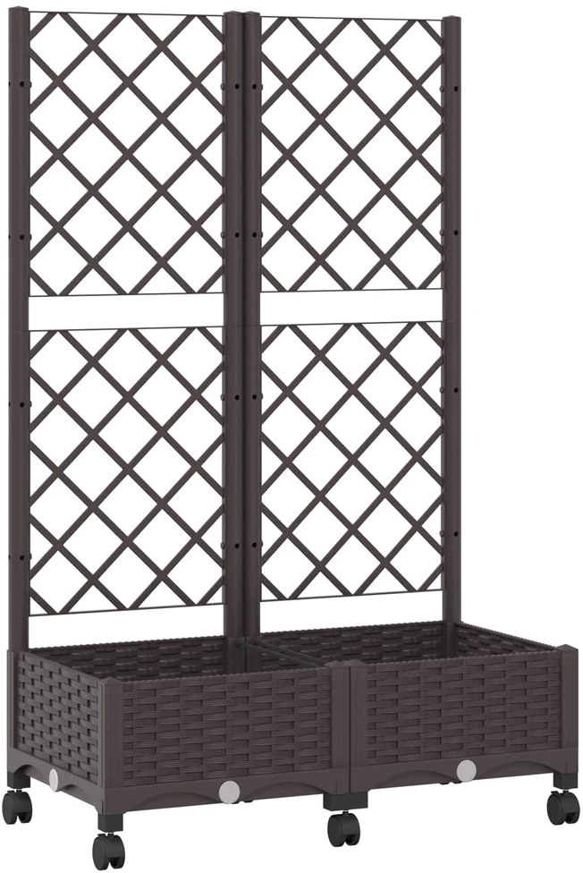 Sodo vazonas su treliu ir ratais Ruda 80 x 40 x 131,5 cm PP