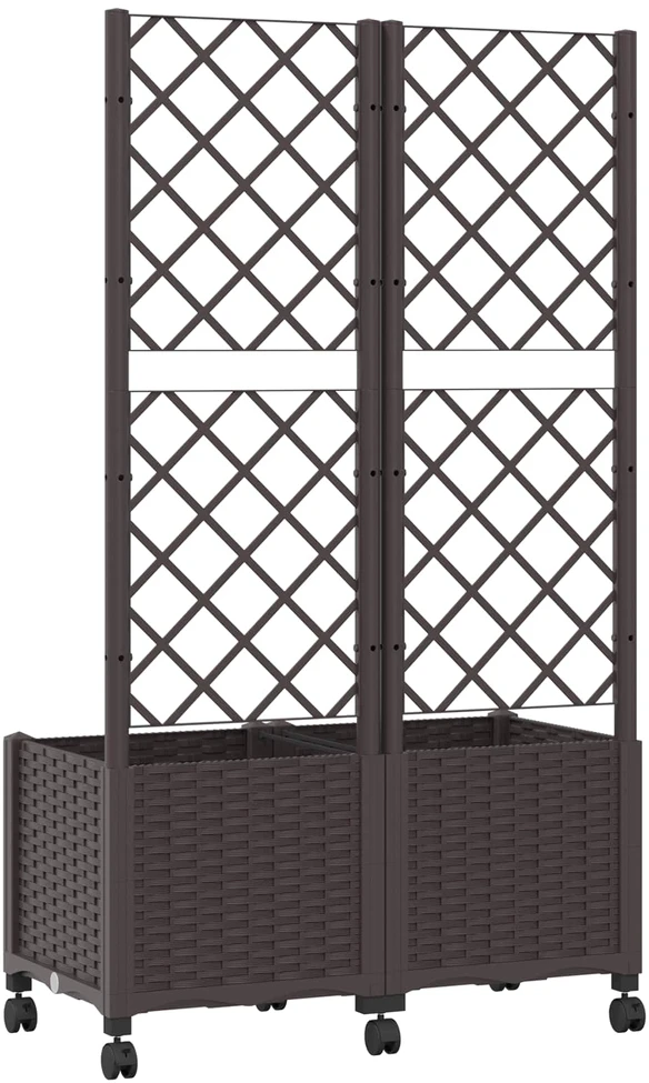 Sodo vazonas su treliu ir ratais Ruda 80 x 40 x 146 cm PP