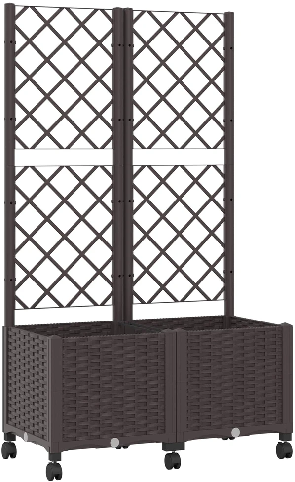 Sodo vazonas su treliu ir ratais Ruda 80 x 40 x 146 cm PP