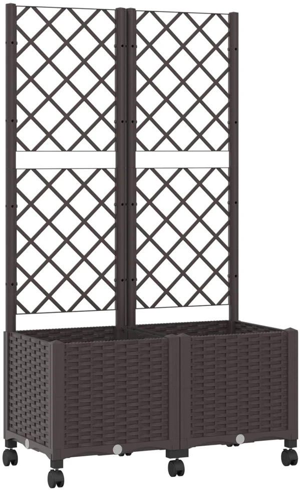 Sodo vazonas su treliu ir ratais Ruda 80 x 40 x 146 cm PP