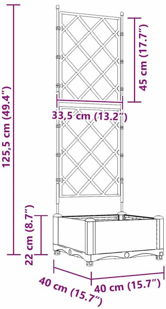 Sodo vazonas Juoda 40 x 40 x 125,5 cm PP