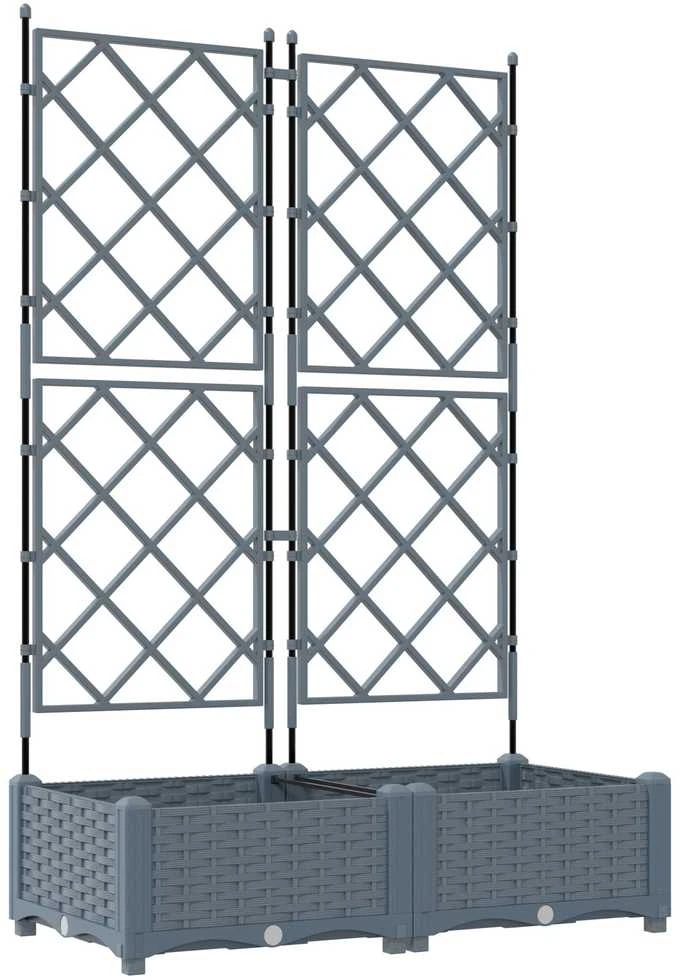 Sodo vazonas 2 vnt. Šviesiai pilka 80 x 40 x 125,5 cm PP
