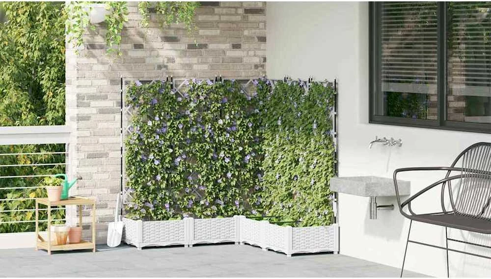 Sodo vazonas 5 vnt. Balta 120 x 120 x 125,5 cm PP