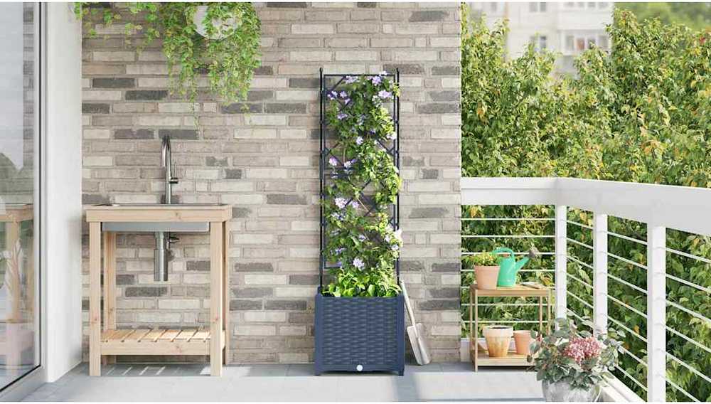 Sodo vazonas Pilka 40 x 40 x 143 cm PP