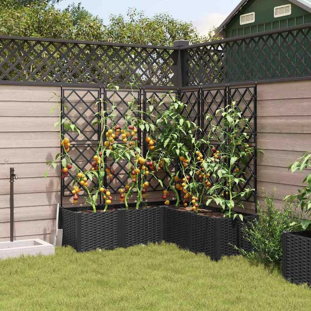 Sodo vazonas 5 vnt. Juoda 120 x 120 x 143 cm PP
