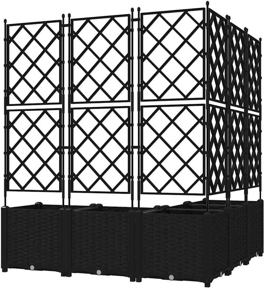 Sodo vazonas 5 vnt. Juoda 120 x 120 x 143 cm PP