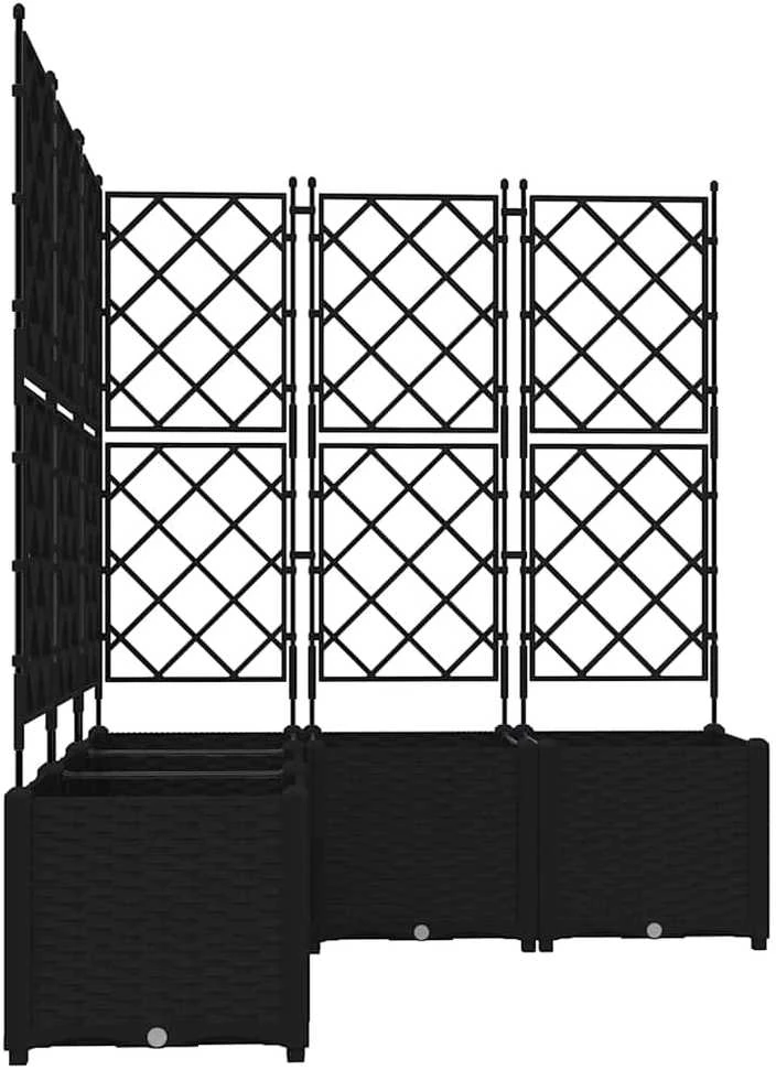 Sodo vazonas 5 vnt. Juoda 120 x 120 x 143 cm PP