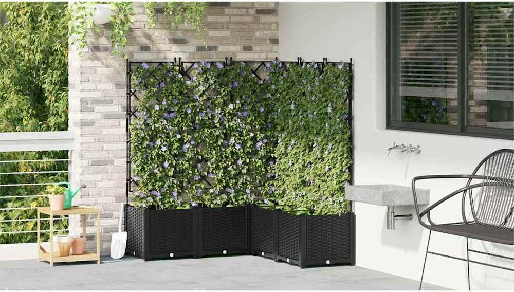 Sodo vazonas 5 vnt. Juoda 120 x 120 x 143 cm PP