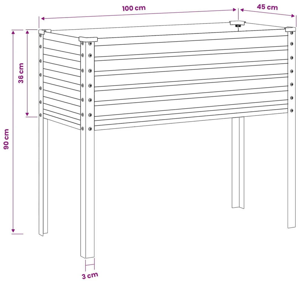 Sodo vazonas Šviesiai rudas 100 x 45 x 90 cm Cinkuota plienas