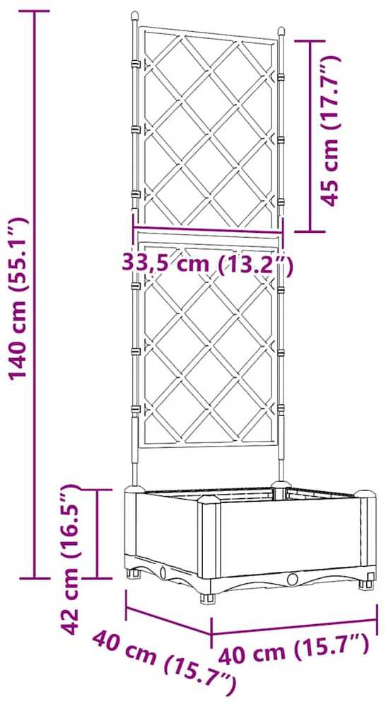 Sodo vazonas Ruda 40 x 40 x 125,5 cm PP