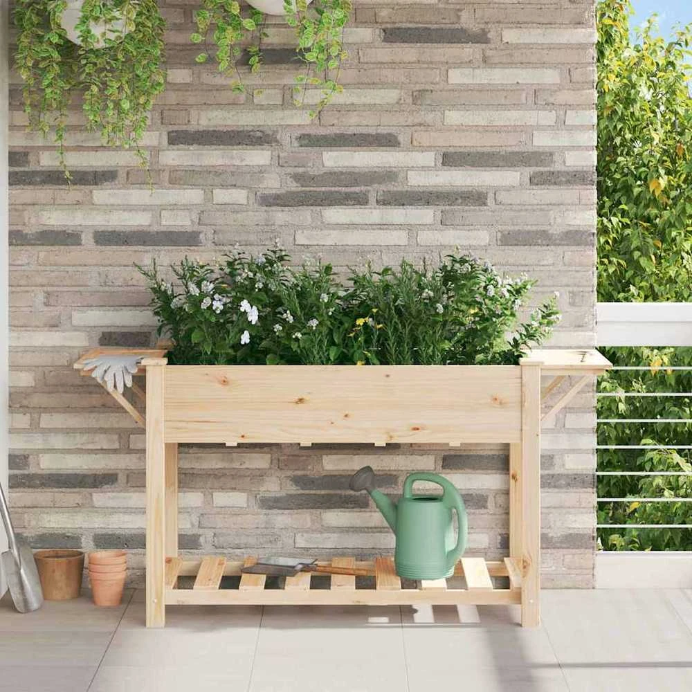 Sodo vazonas Smėlio 155 x 59 x 76,5 cm Kietasis pušinis medis