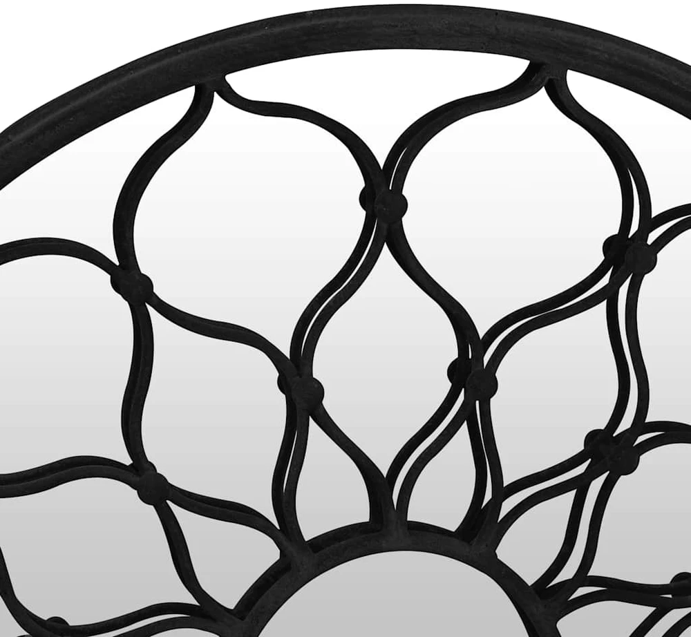 Sodo veidrodis, juodos spalvos, 60x3cm, geležis, apskritas