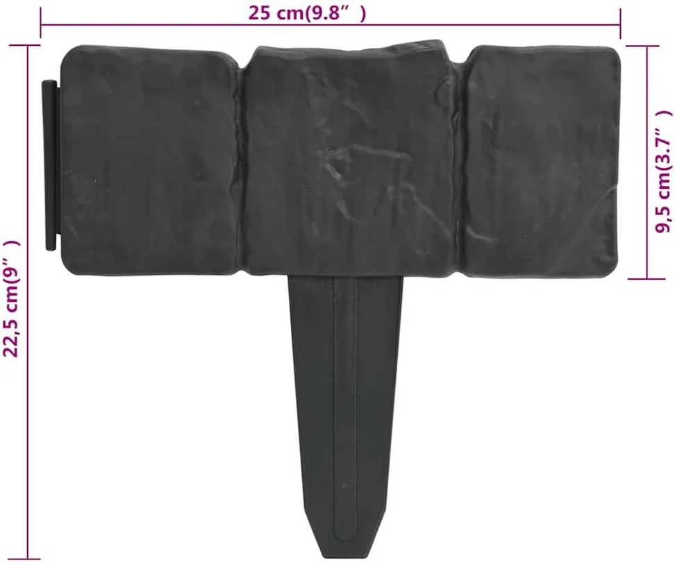 Sodo/vejos tvora, 41vnt., 10m, plastikas, akmens imitacija