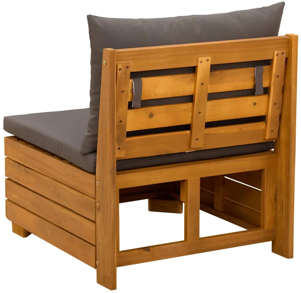 Sodo vidurinė sofa Kietos akacijos mediena Ruda