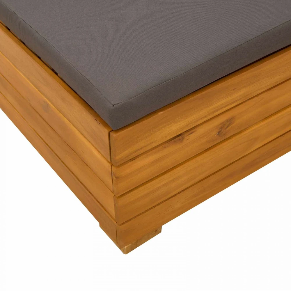 Sodo vidurinė sofa Kietos akacijos mediena Ruda