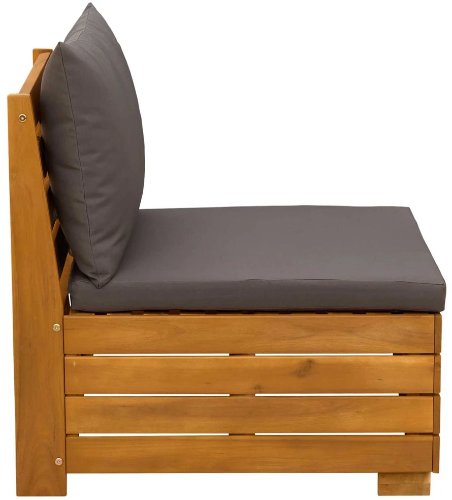 Sodo vidurinė sofa Kietos akacijos mediena Ruda