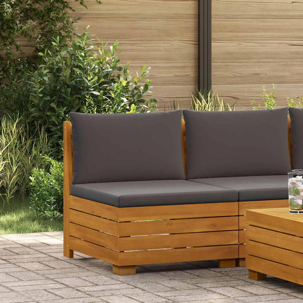 Sodo vidurinė sofa Kietos akacijos mediena Ruda