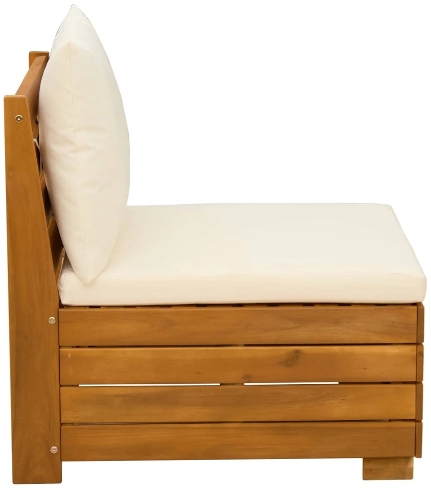 Sodo vidurinė sofa Kietos akacijos mediena Ruda