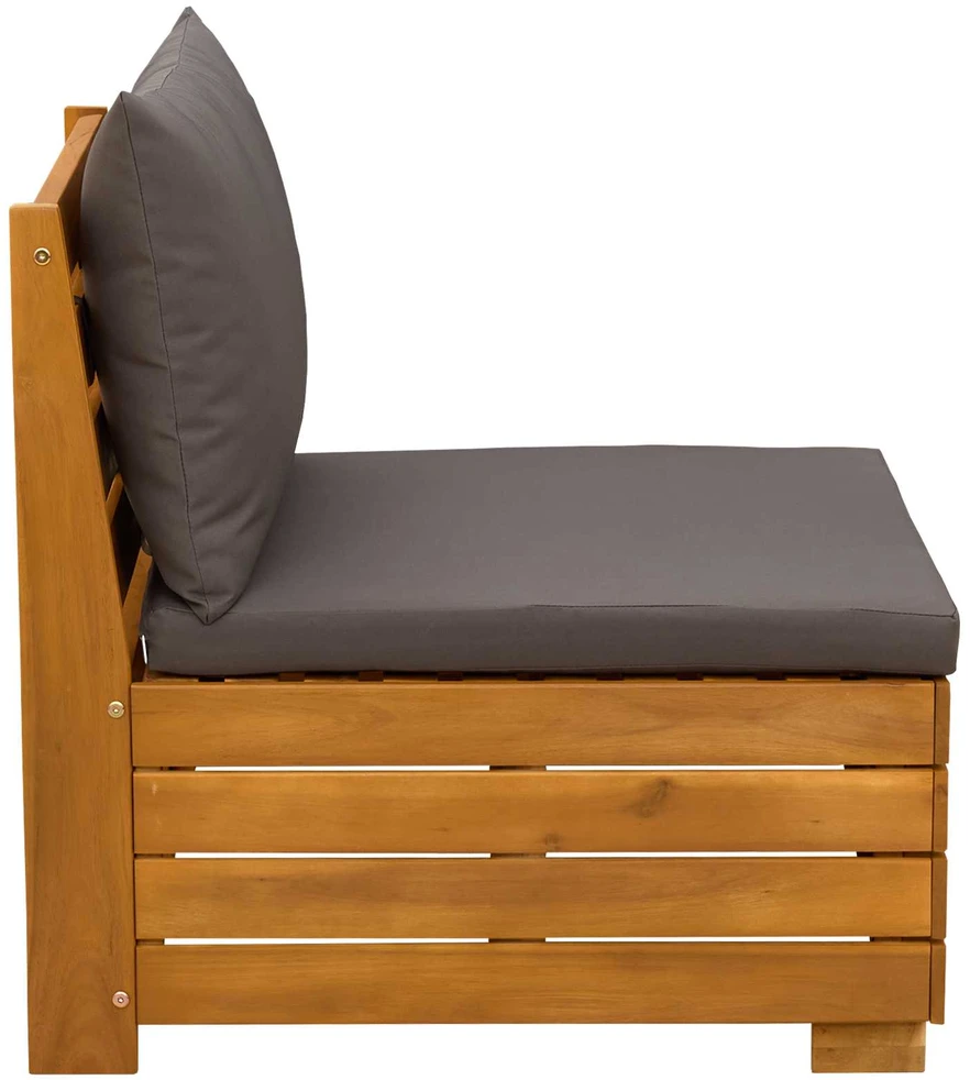 Sodo vidurinė sofa Kietos akacijos mediena Ruda