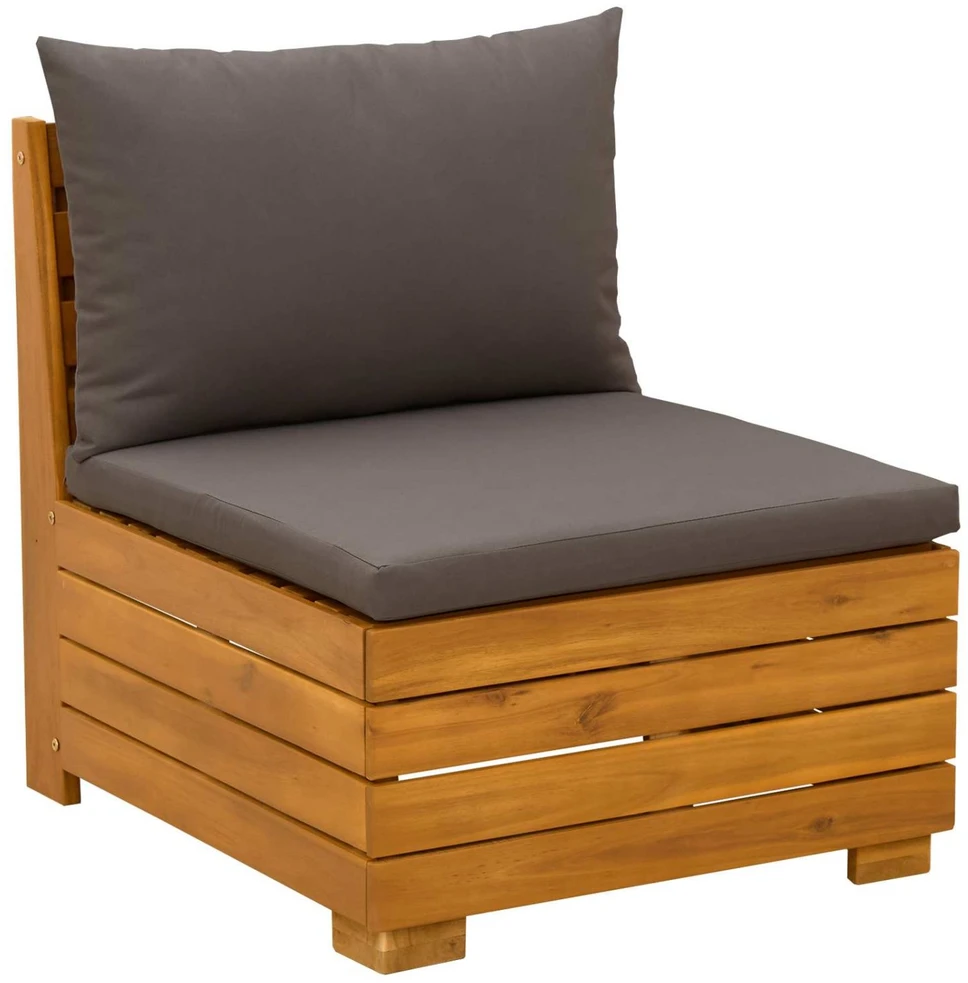 Sodo vidurinė sofa Kietos akacijos mediena Ruda