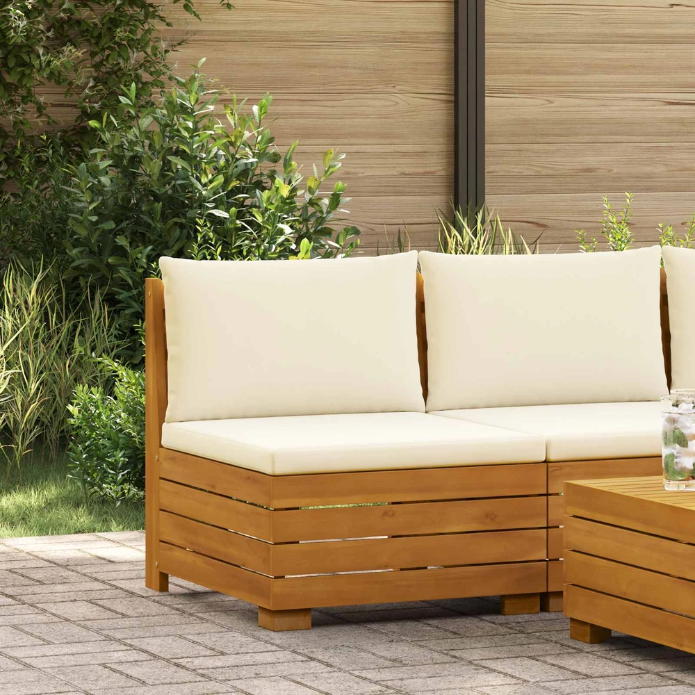 Sodo vidurinė sofa Kietos akacijos mediena Ruda