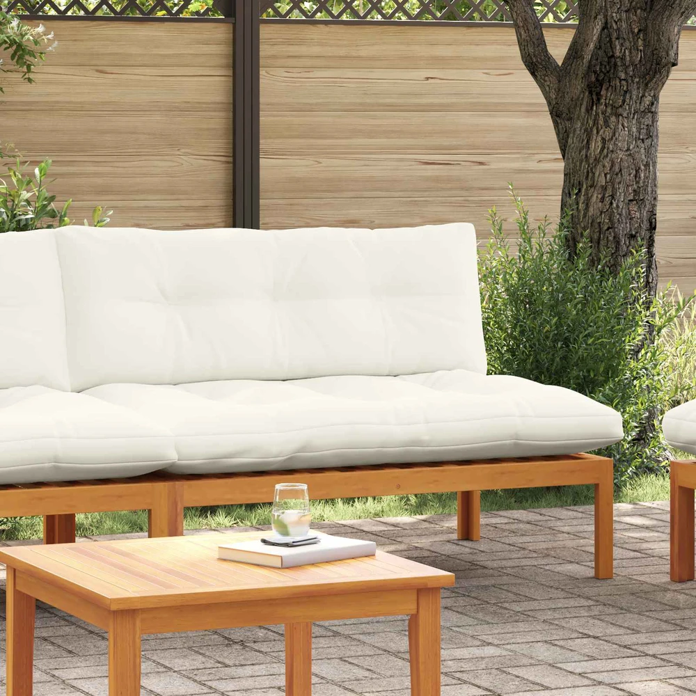 Sodo vidurinė sofa Natūralus ir grietinėlės baltas