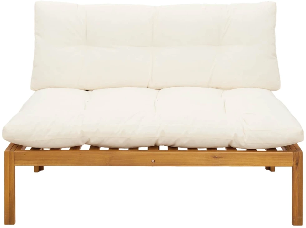 Sodo vidurinė sofa Natūralus ir grietinėlės baltas