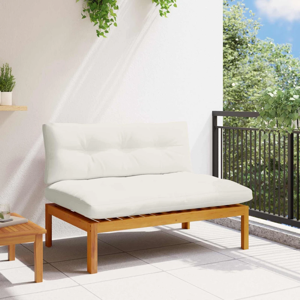 Sodo vidurinė sofa Natūralus ir grietinėlės baltas