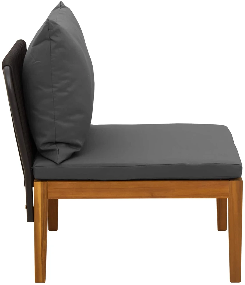 Sodo vidurinė sofa su pagalvėlėmis Natūrali