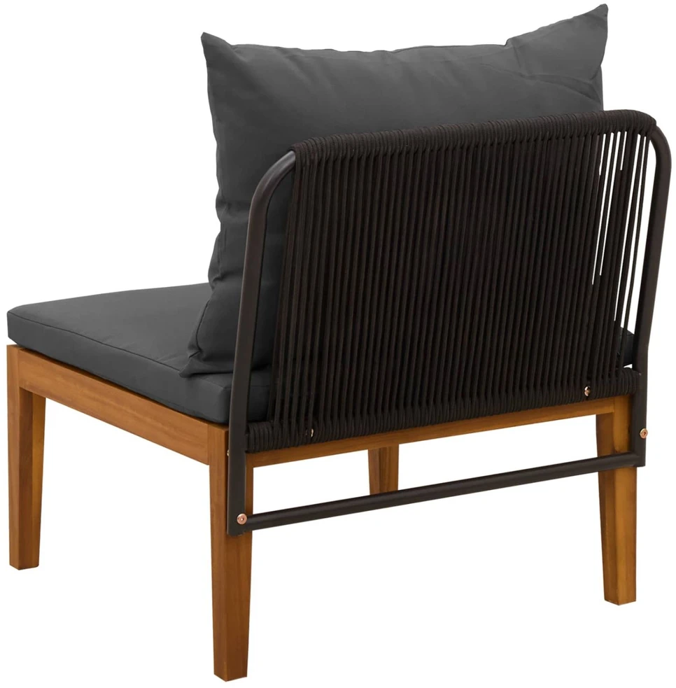 Sodo vidurinė sofa su pagalvėlėmis Natūrali