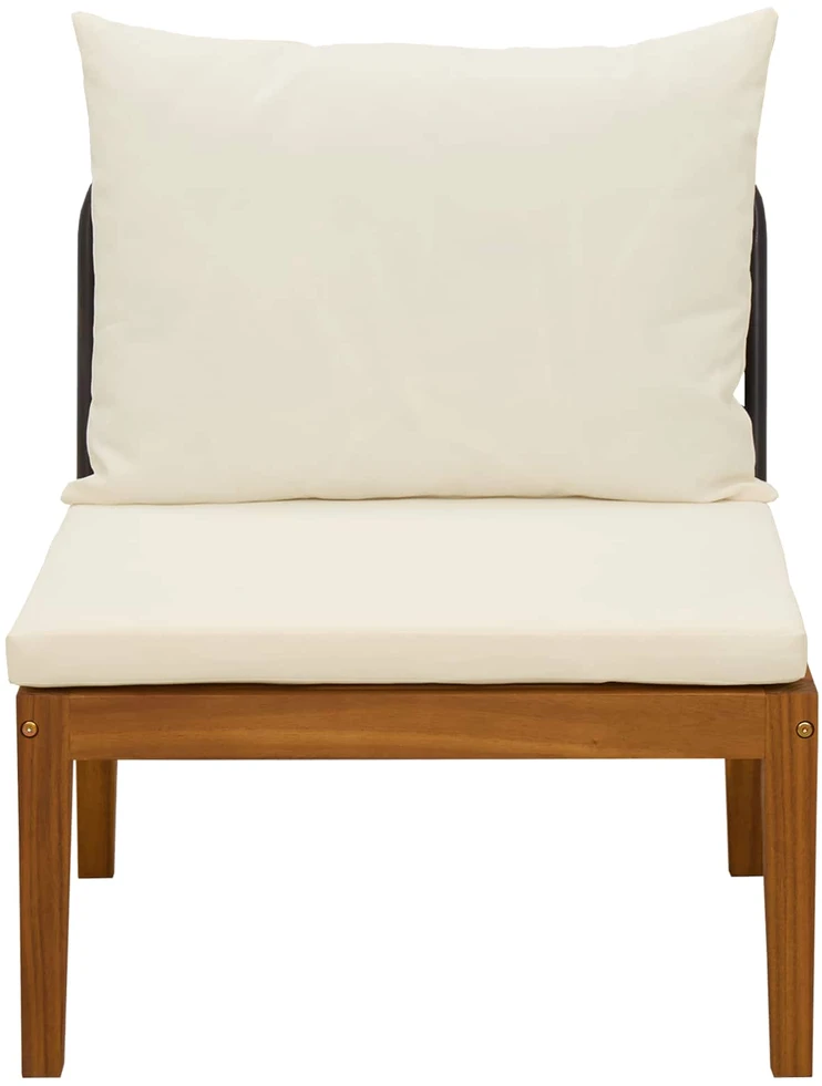 Sodo vidurinė sofa su pagalvėlėmis Natūrali