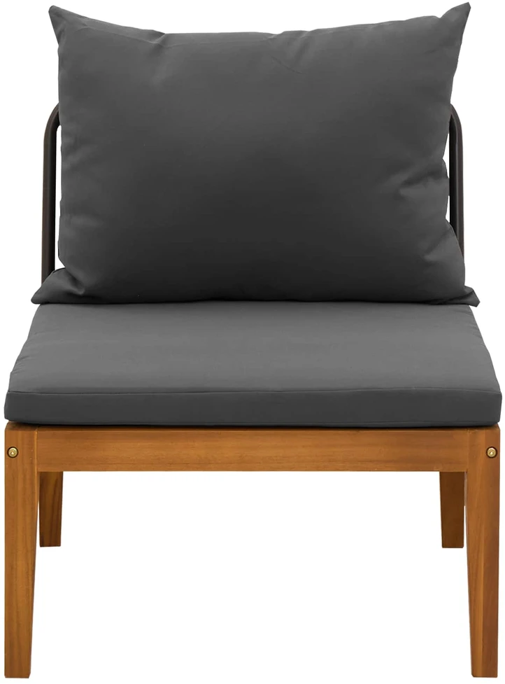 Sodo vidurinė sofa su pagalvėlėmis Natūrali