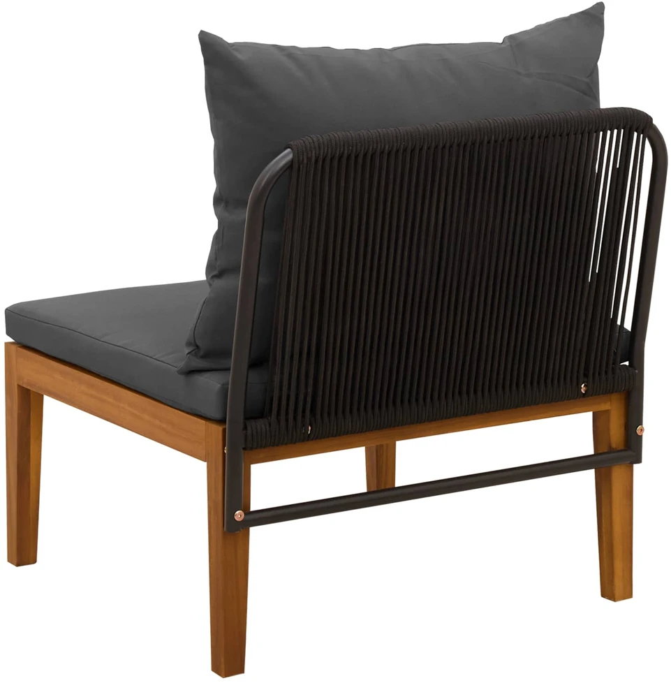 Sodo vidurinė sofa su pagalvėlėmis Natūrali