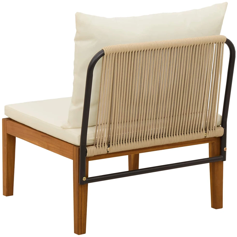 Sodo vidurinė sofa su pagalvėlėmis Natūrali