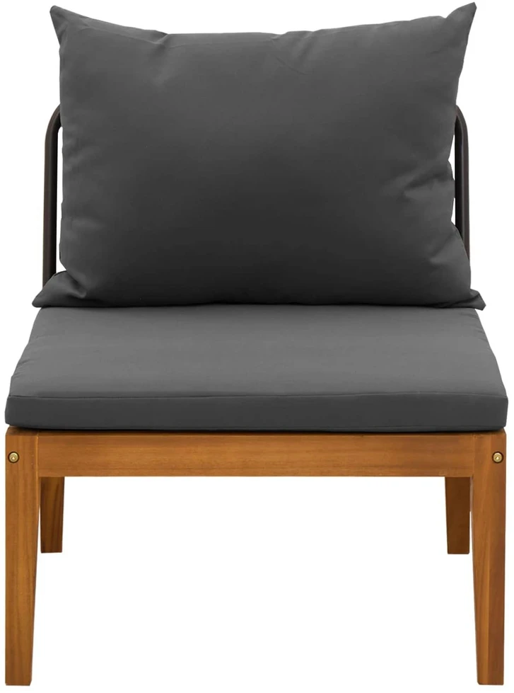 Sodo vidurinė sofa su pagalvėlėmis Natūrali