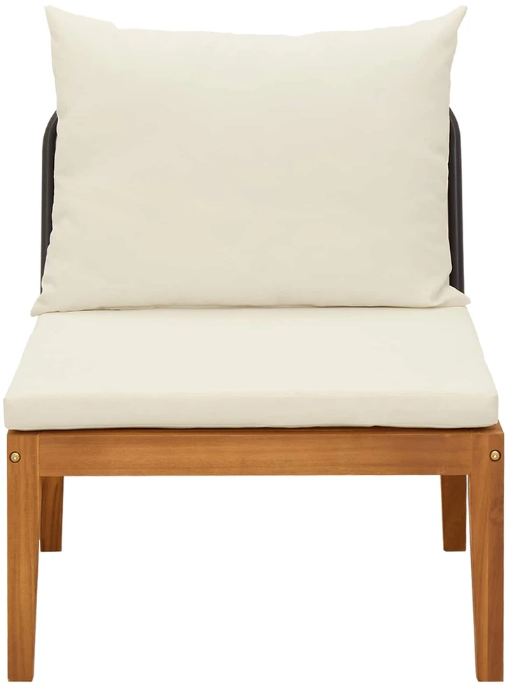 Sodo vidurinė sofa su pagalvėlėmis Natūrali