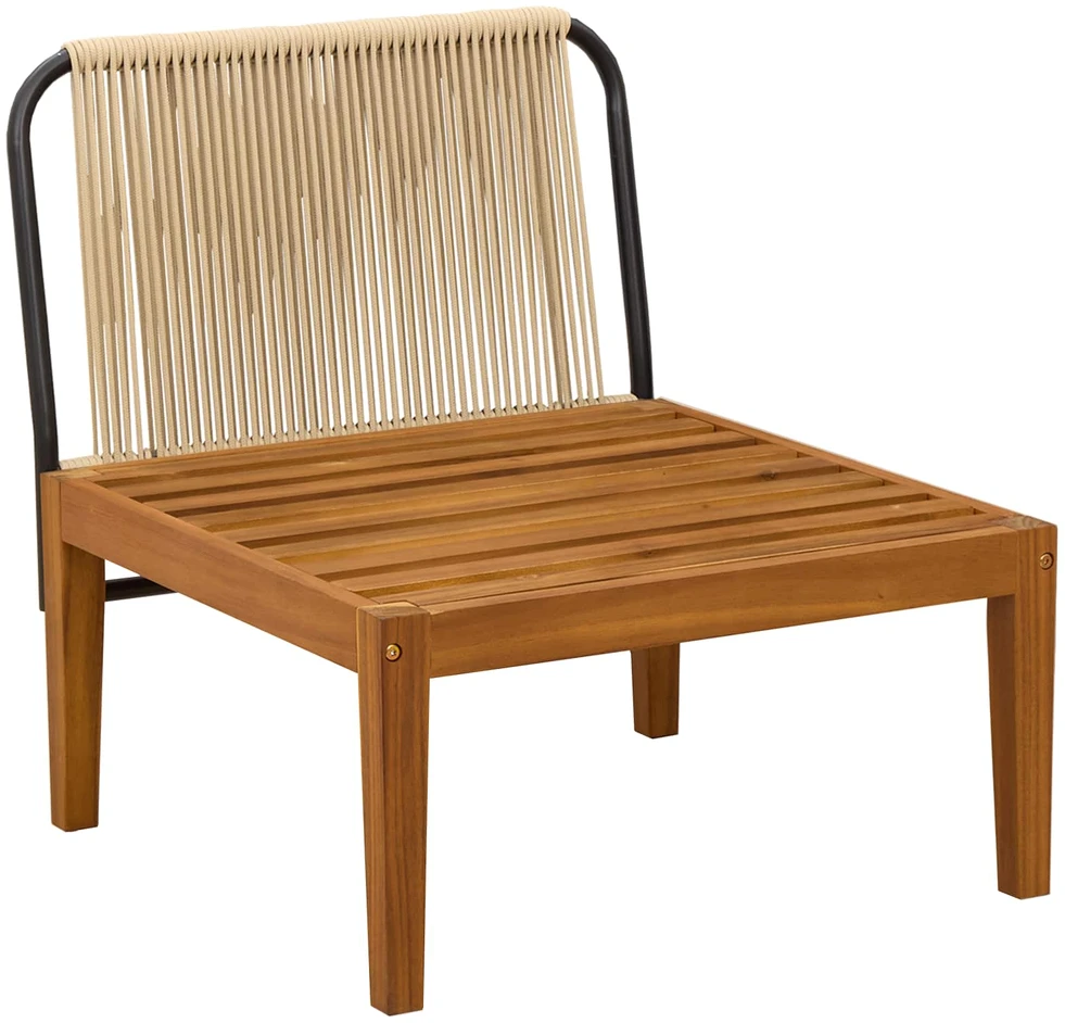 Sodo vidurinė sofa su pagalvėlėmis Natūrali