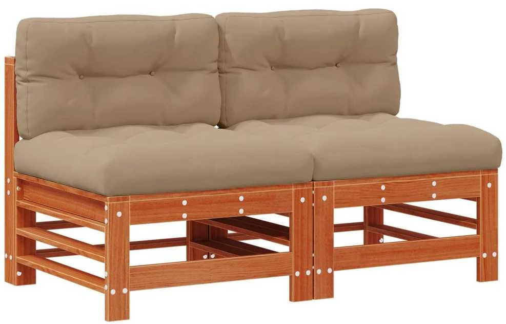 Sodo vidurinė sofa Tvirtas pušies medis Vaško Ruda