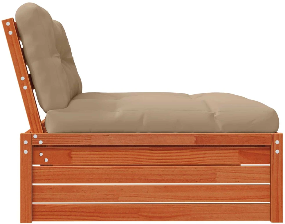 Sodo vidurinė sofa Tvirtas pušies medis Vaško Ruda