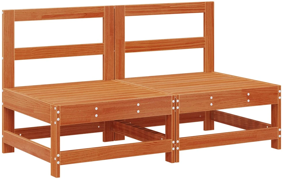 Sodo vidurinė sofa Tvirtas pušies medis Vaško Ruda